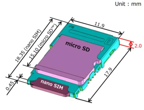 Chart - Hirose Electric KP15 Combo Type Card Connectors